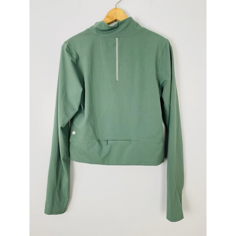 Danskin Womens Small 1/4 Zip Cropped Pullover Athleisure Sweatshirt Sage Green - Picture 2 of 7